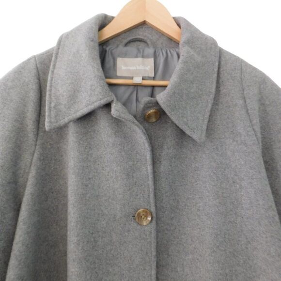 Woman Within Plus Size Wool Blend Coat Button Front Gray Pockets LIned Size 22W - Picture 2 of 6